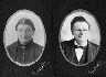 Chalk portraits of Charles L. C. and Martha E. Krughoff Brink.